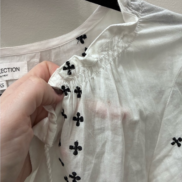 Emerson Fry India Collection XS BARDOT TOP EMBROIDERED CLOUD WHITE ORGANIC Boho - Picture 8 of 8